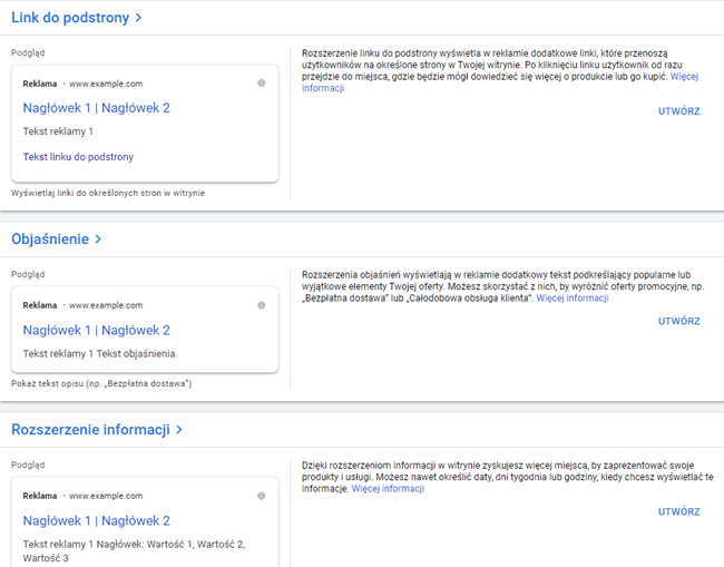 Aktualizacja rozszerzeń