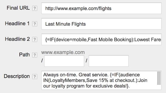 funkcja if reklama adwords
