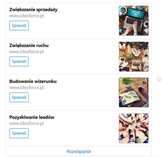 messenger chatbot - hiperłącza