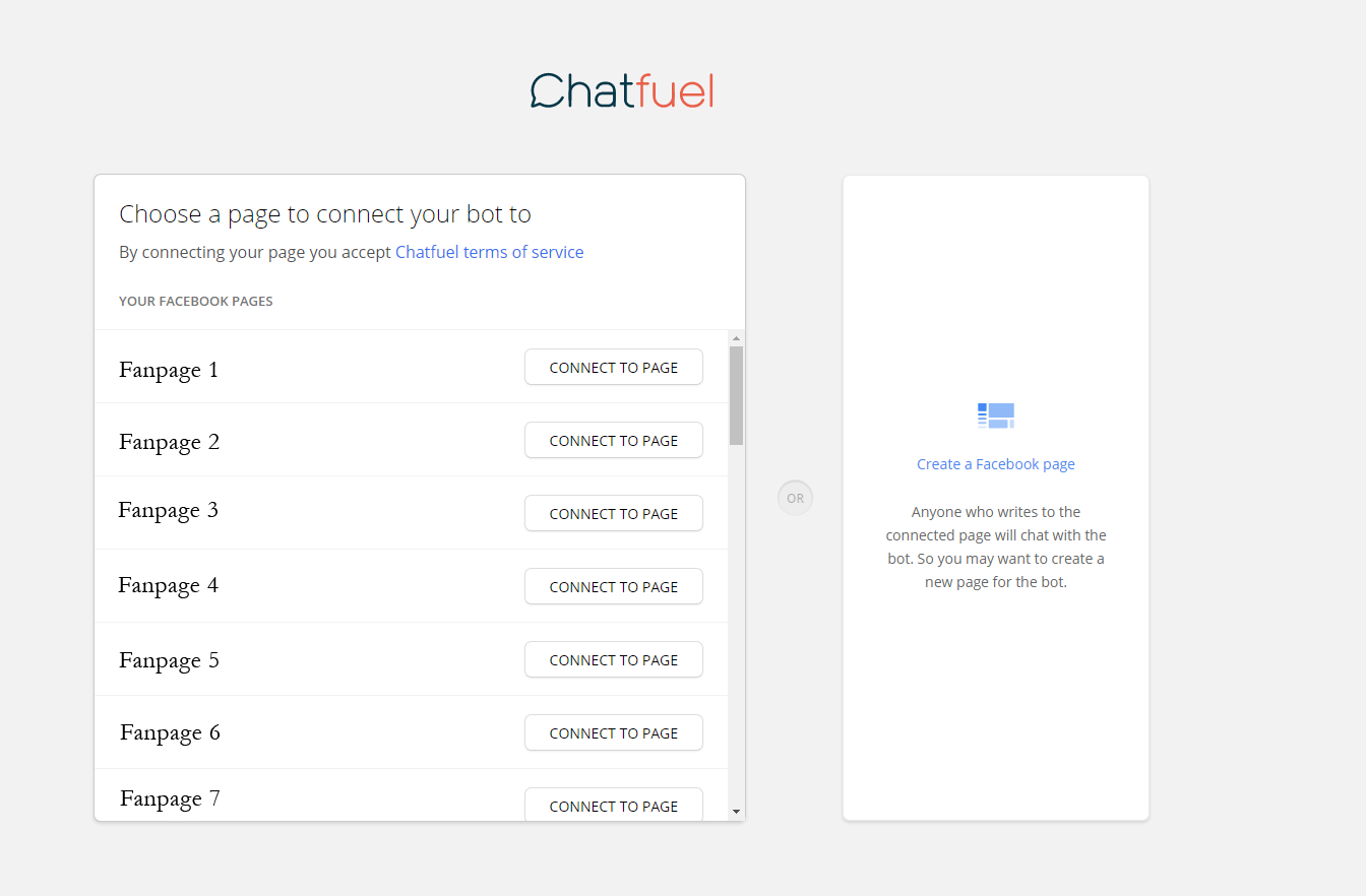 chatfuel - zakładanie konta