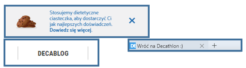Dedykowane zakładki decathlonu