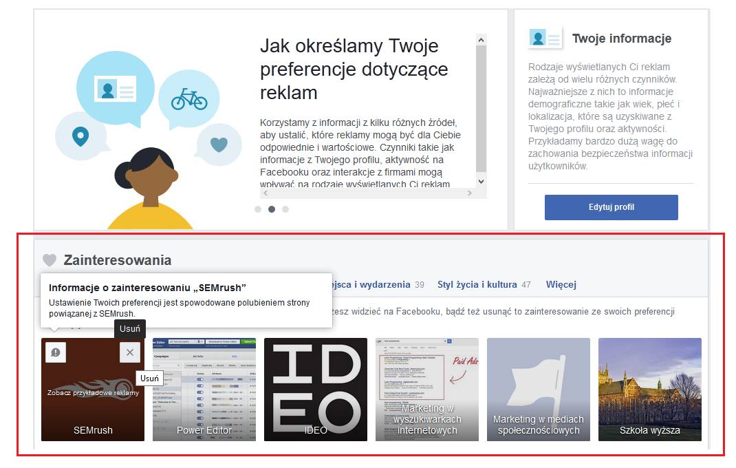 Reklamy na Facebooku - informacje