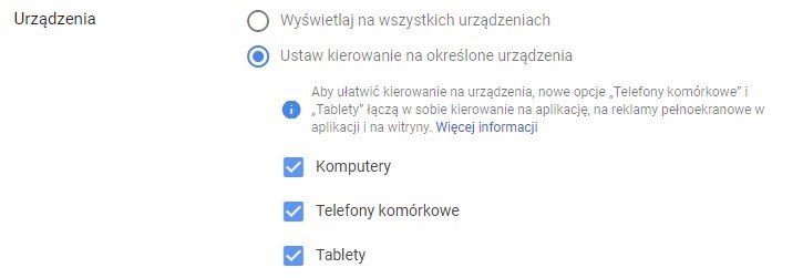 dostępne urządzenia