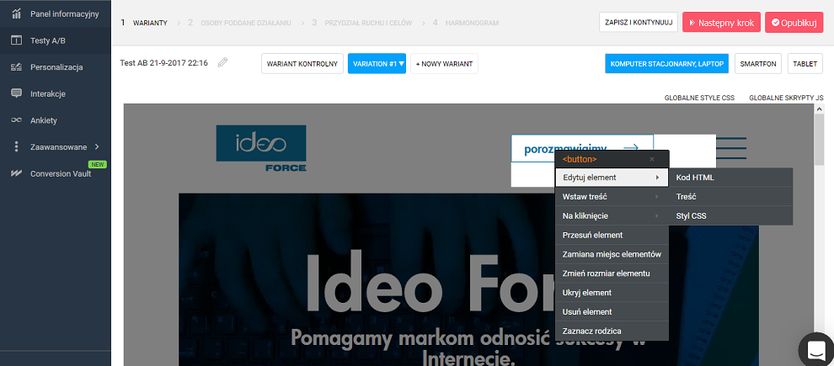 użyteczność sklepu internetowego - test a/b