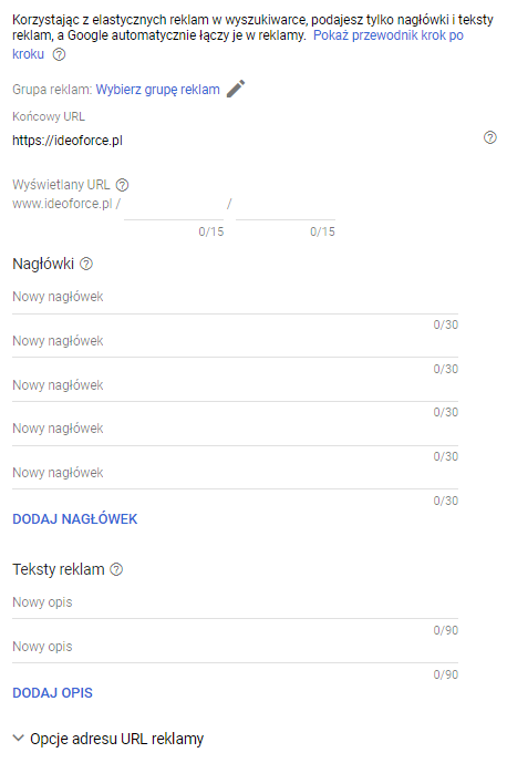 elastyczne eklamy google ads