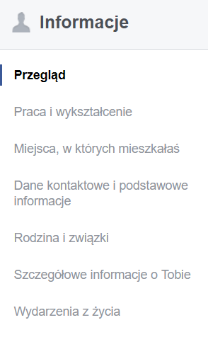 informacje publiczne facebook