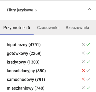 filtry jezykowe