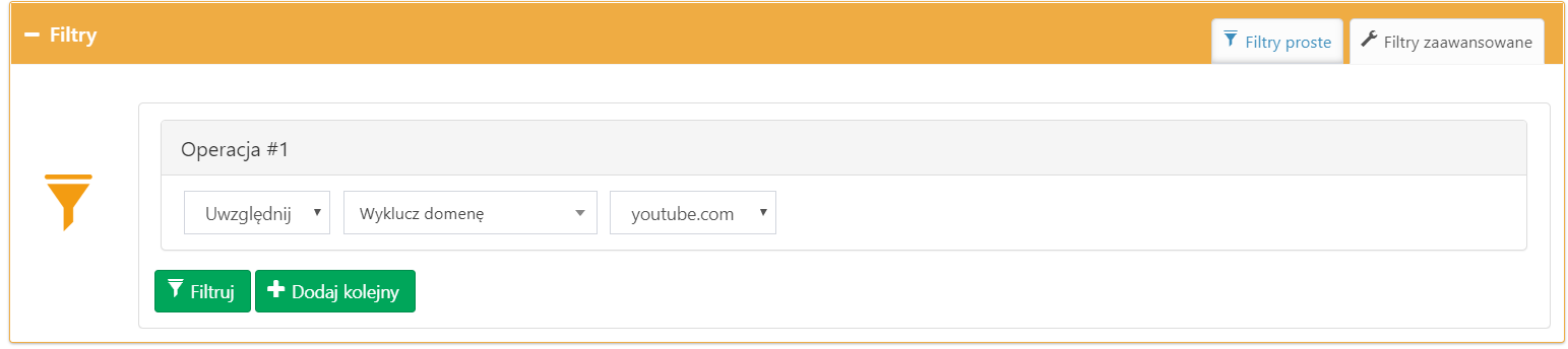 filtry zaawansowane