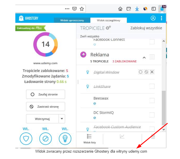 Ghostery view