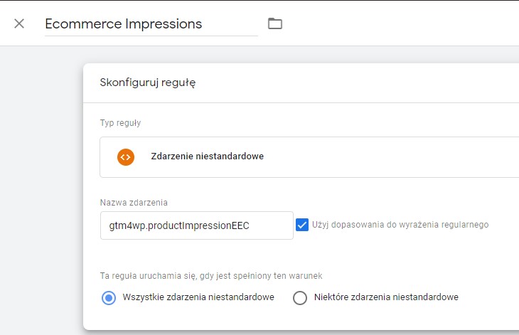 Skonfiguruj regułę