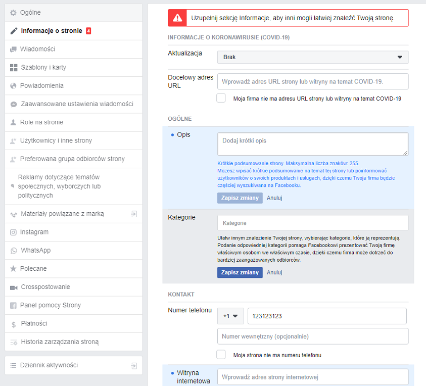 Informacje o stronie