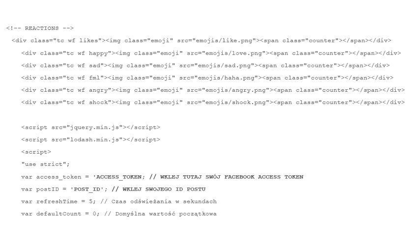 facebook live reactions kod źródłowy 2