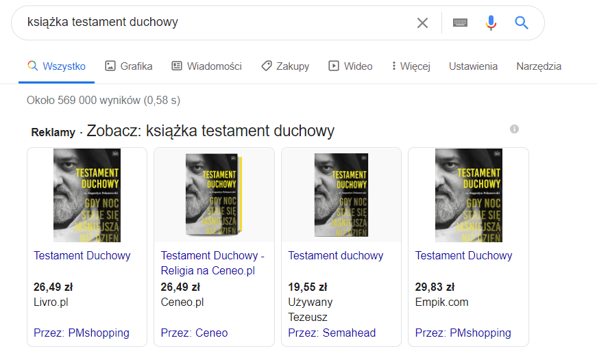 Książka testament duchowy