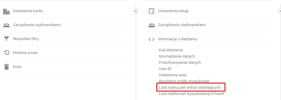 lista wykluczeń
