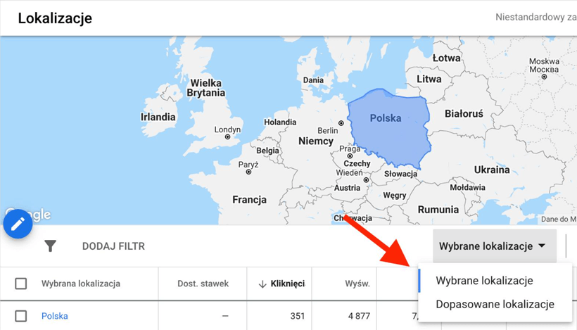 Lokalizacja Google Ads