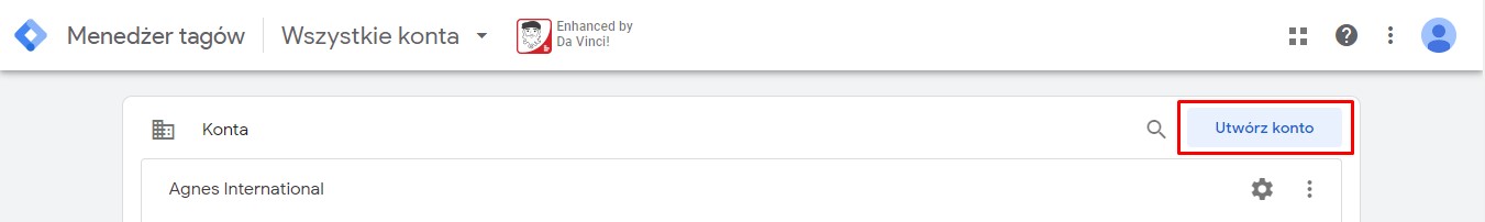 Zakładanie konta GTM