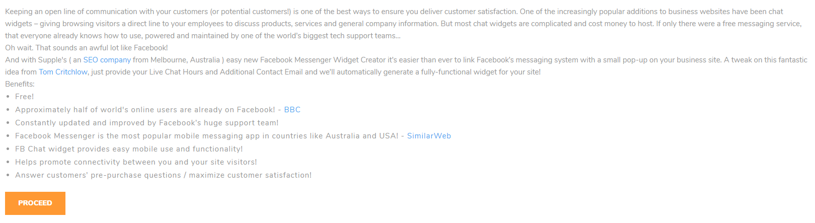 Wdrożwnie Messengera Proceed