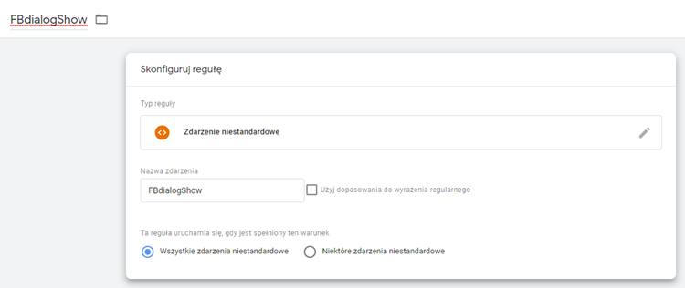 Nazwa zdarzenia w regule