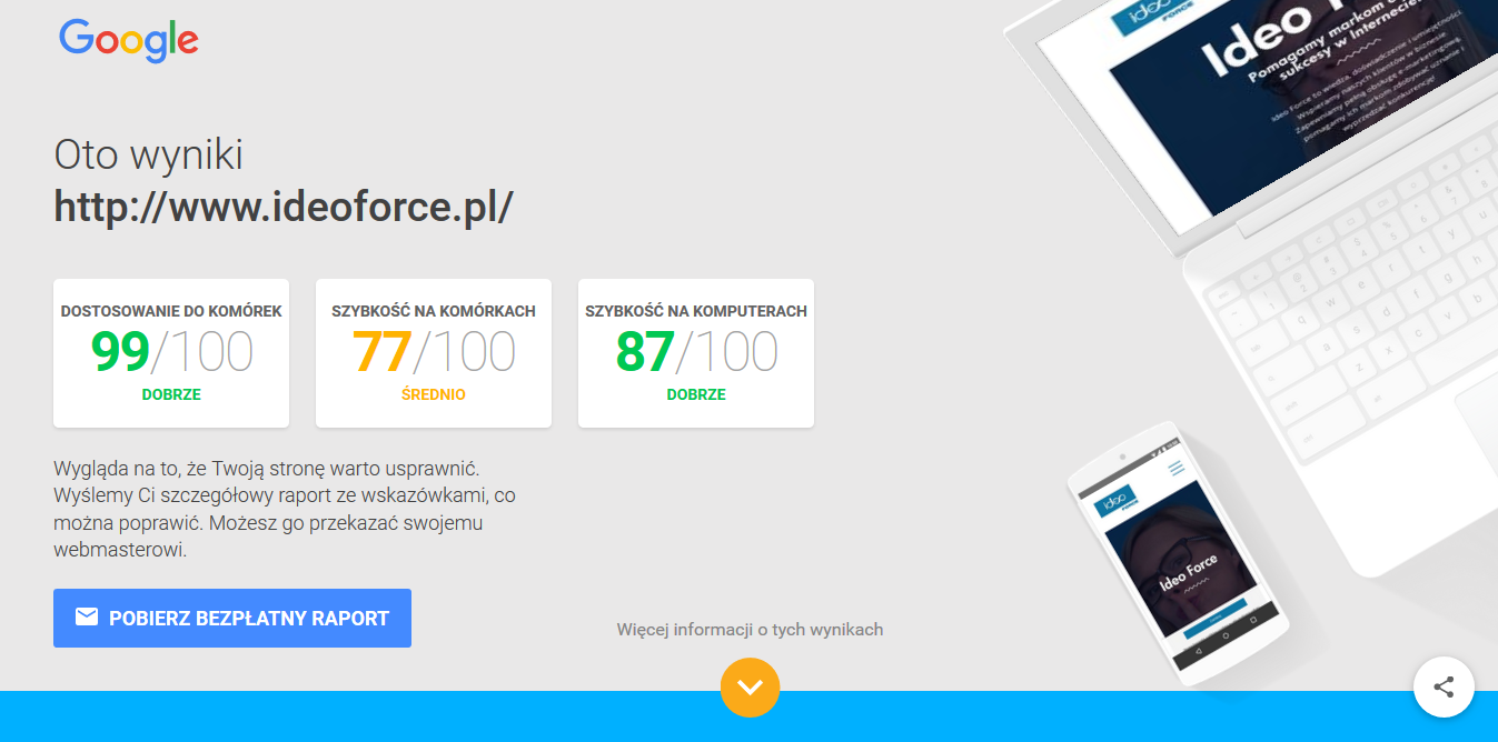 test efektywności strony mobilnej 1