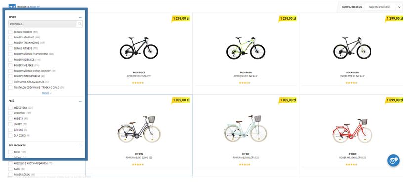 możliwość precyzji wyboru produktów sportowych w decathlon
