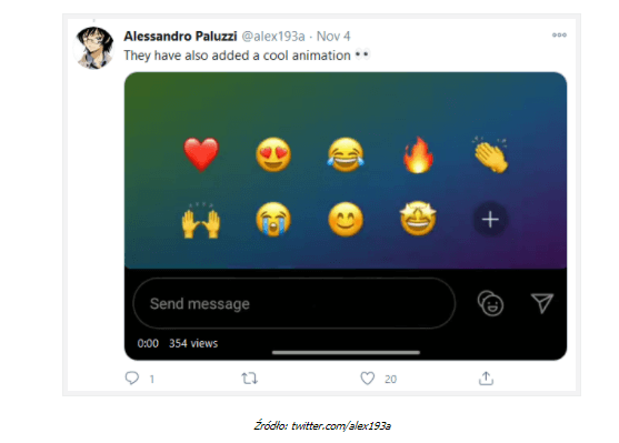 Reakcje na Instagram