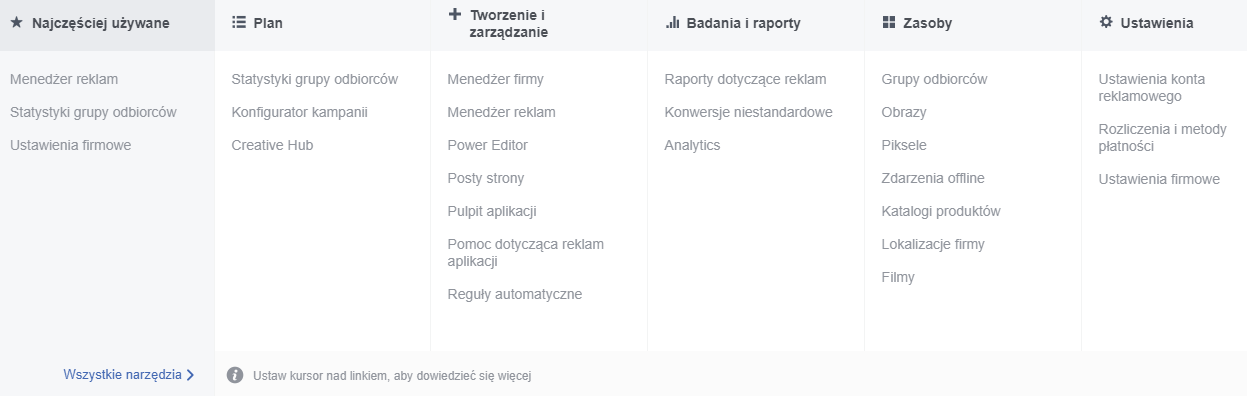Menedżer reklam Facebooka - reklama na Instagramie 1