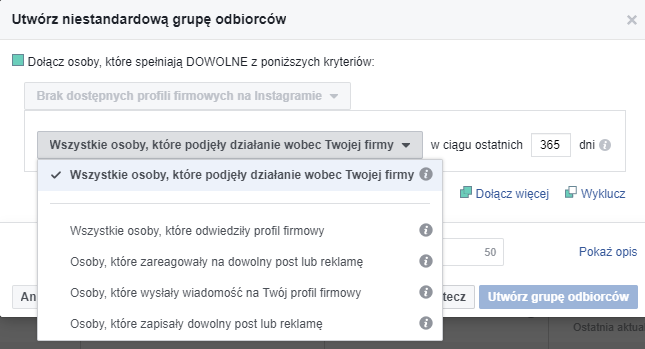 Menedżer reklam Facebooka - reklama na Instagramie 5