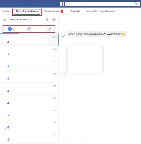 jedna skrzynka odbiorcza facebook