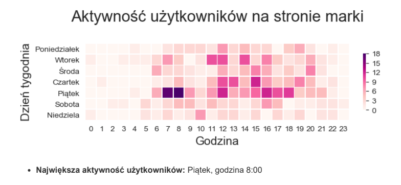 aktywność użytkowników na stronie marki