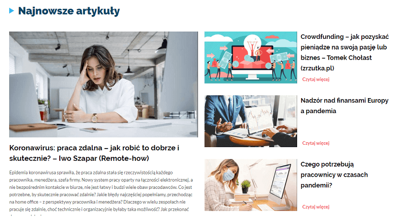 blog na stronie uczelni wyższej