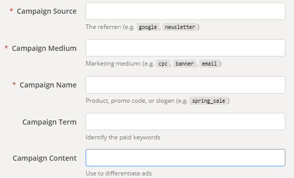 tagowanie linków w Campaign Url Builder