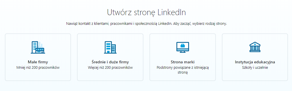 Utwórz stronę na LinkedIn