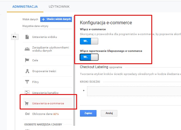 Ustawienia ecommerce