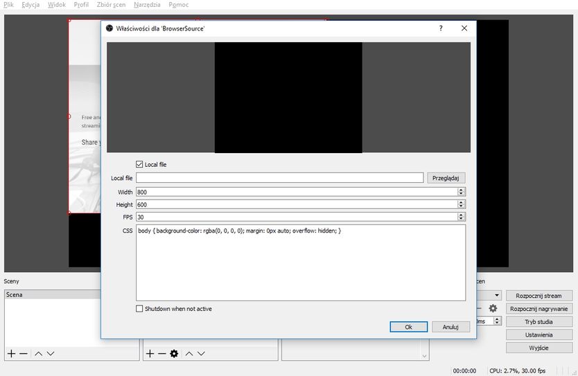 program OBS facebook live 4