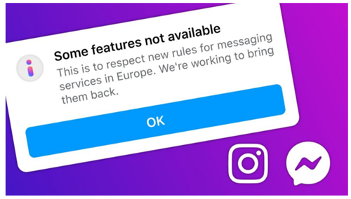 Wyłączone funkcje Messengera i Insta