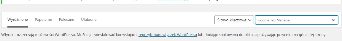 Wyszukiwanie GTM