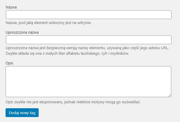 Dodaj nowy tag