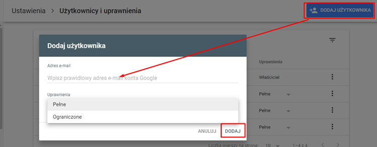 Dodawanie użytkownika