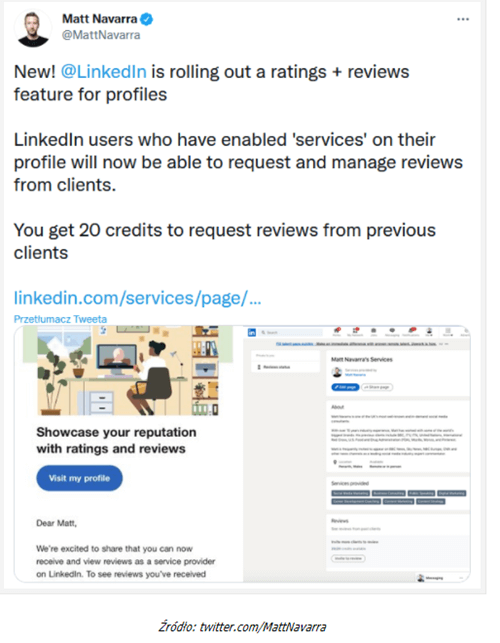 LinkedIn recenzje
