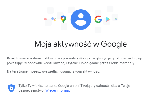 moja aktywnośc w google