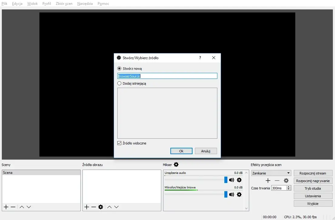 program OBS facebook live 3