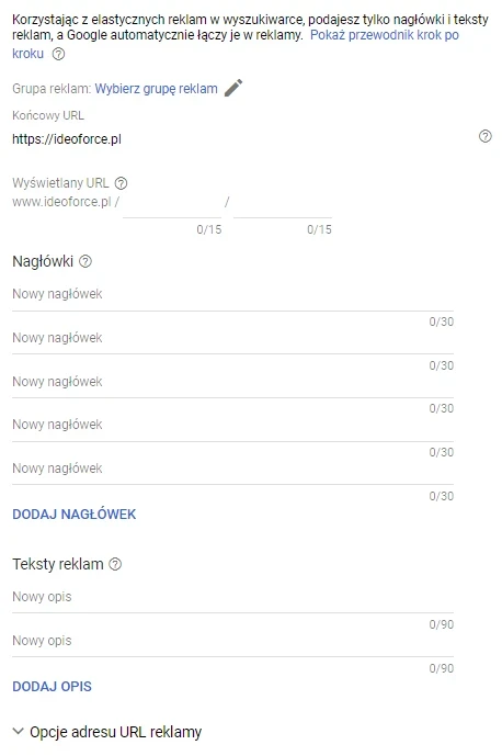 elastyczne eklamy google ads