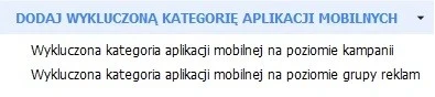 dodanie wykluczeń