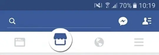 Gdzie jest ikona Facebook Marketplace w wersji mobile