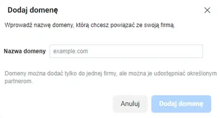 Dodanie domeny