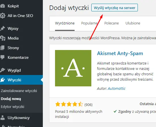 Dodanie wtyczki