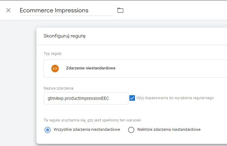 Skonfiguruj regułę
