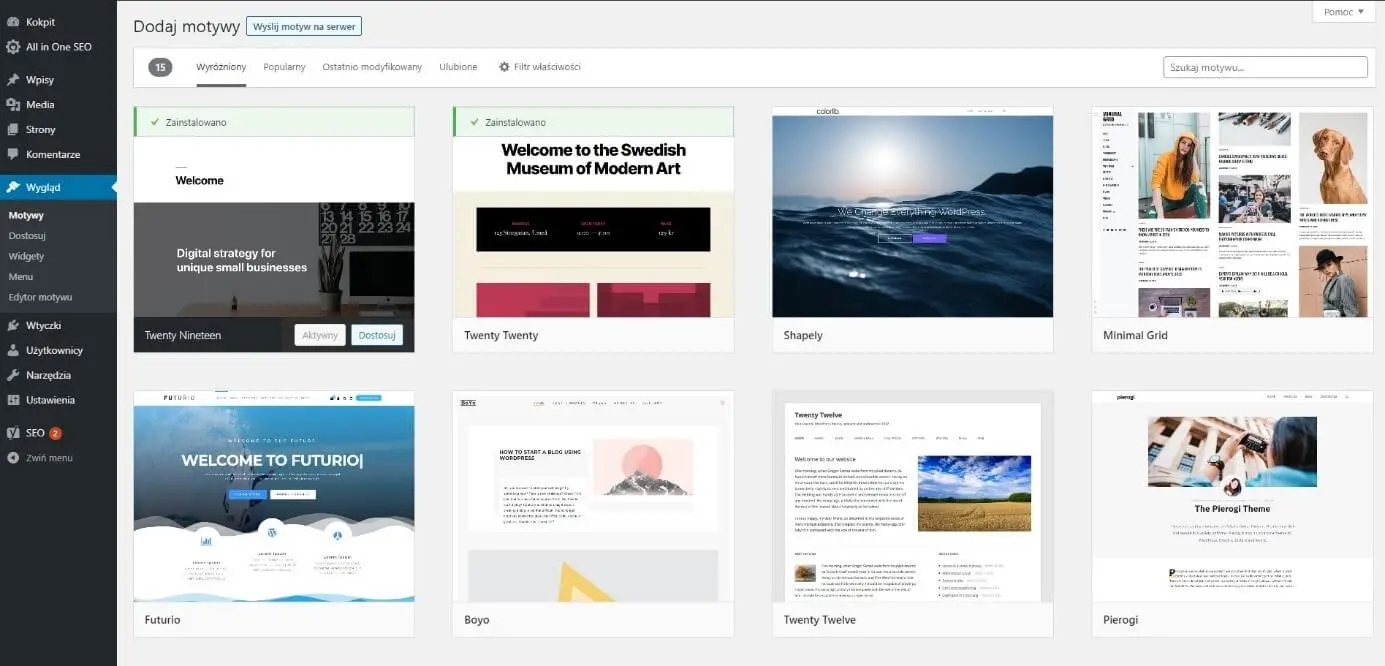 Motyw wordpress