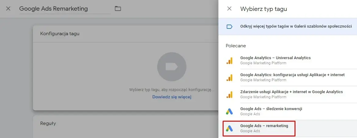 Remarketing Google Tag