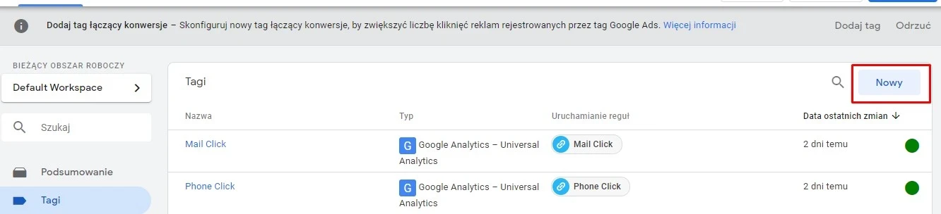 Nowy tag